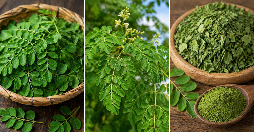 Fresh moringa leaves on branch – moringa leaves benefits for health