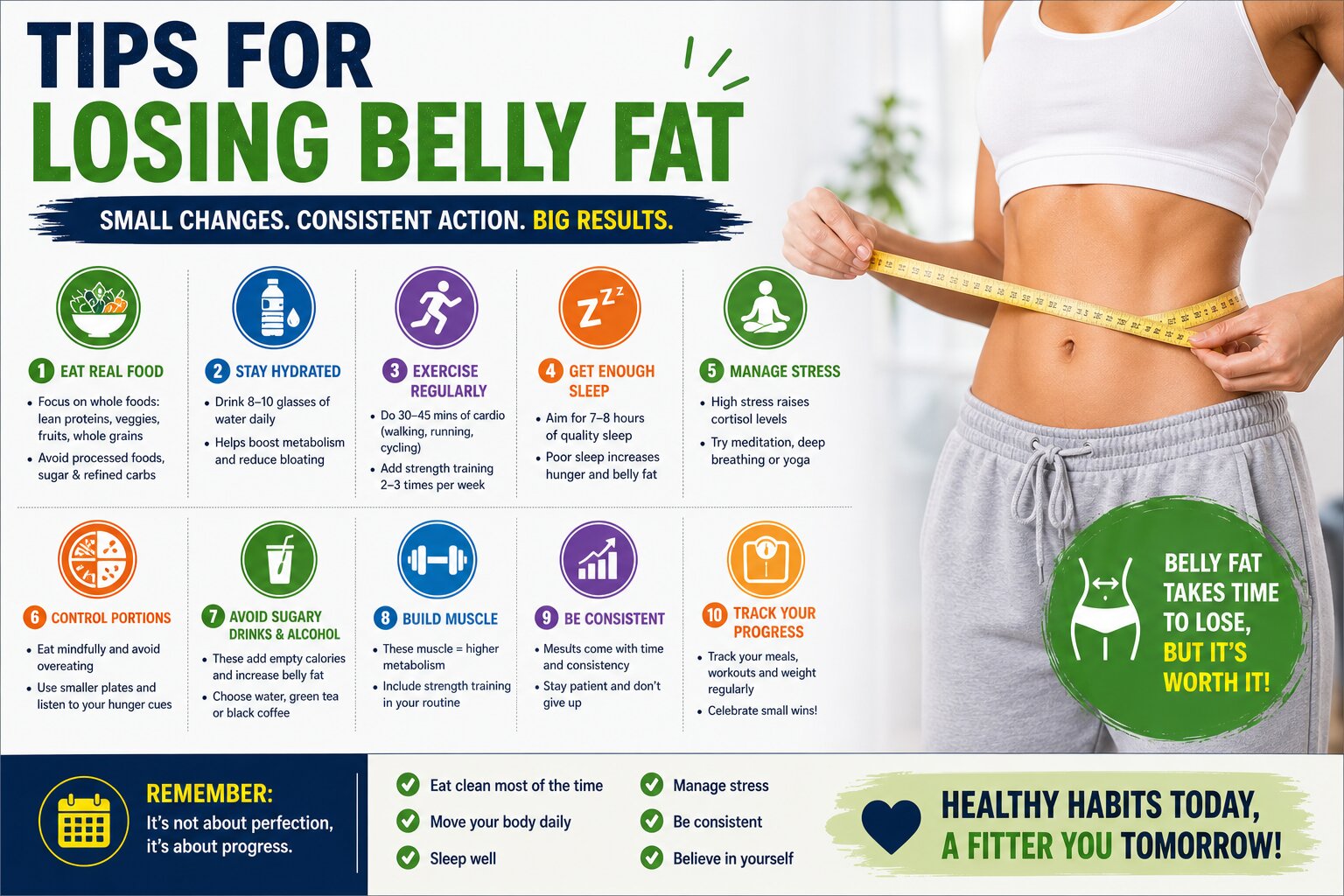Natural belly fat loss tips with healthy drinks and home remedies for flat stomach