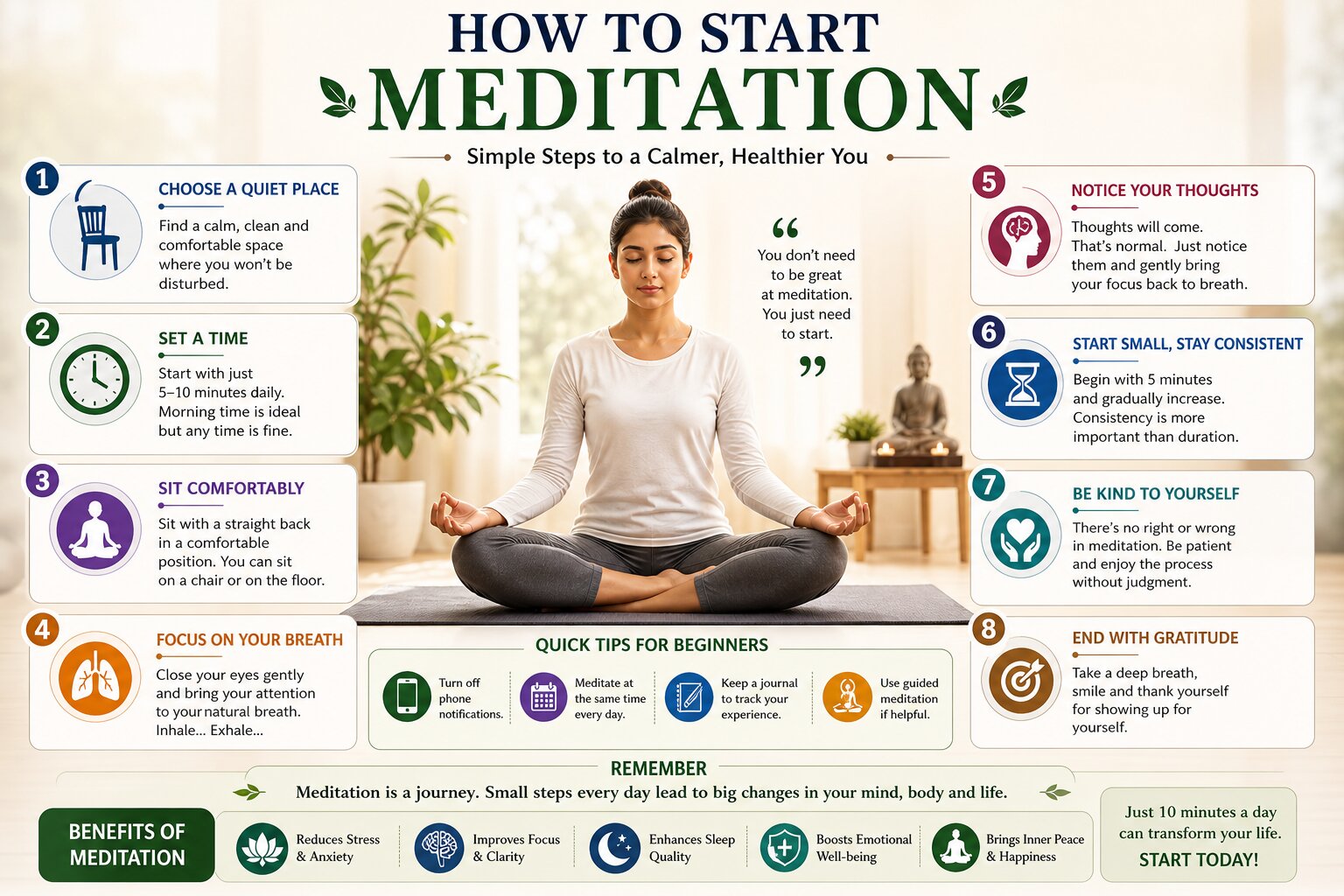 How to start meditation step by step guide for beginners with simple techniques for mind and body relaxation